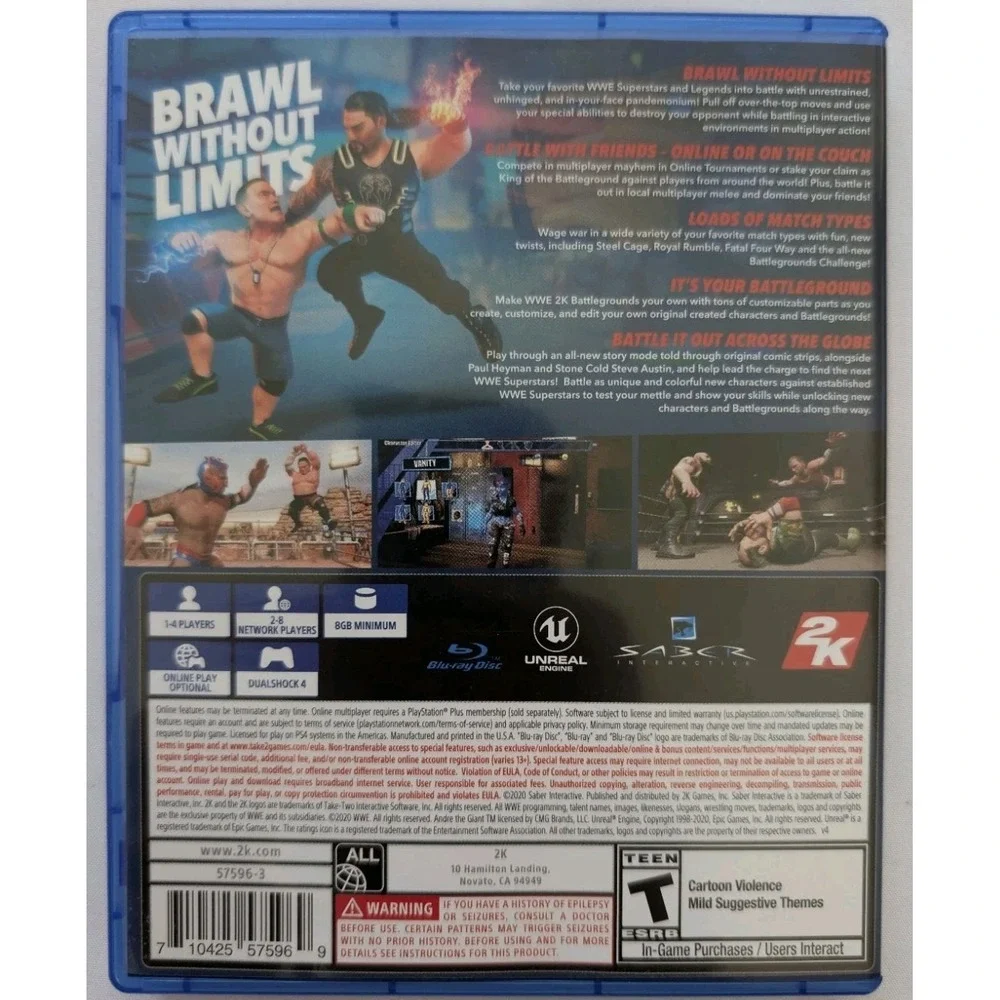 WWE 2K Battlegrounds Sony PlayStation 4 PS4 Video Game 2020 Tested